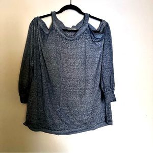 Free People We The Free Open Shoulder Sweatshirt Sweater Top L Large